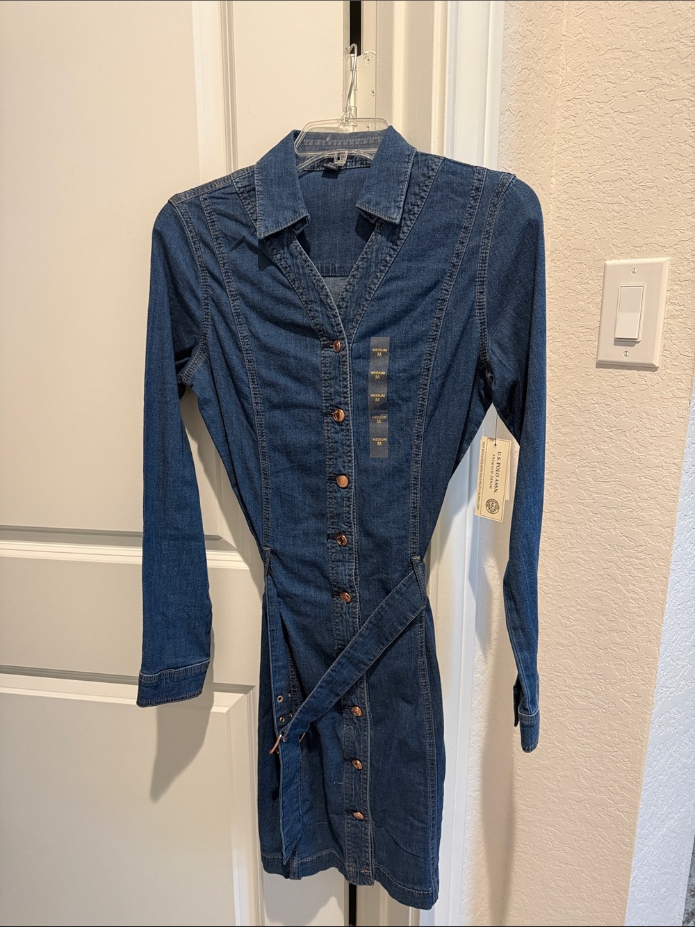 U.S. Polo Assn. Dark Denim Blue Button-Front Dress